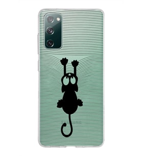 Samsung Galaxy S20 FE Kapak Mandala Kedi Tasarımlı Şeffaf Silikon Kılıf