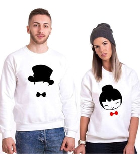 Tshirthane Papyon Sevgili Kombinleri Sweatshirt Kombini (Tek Ürün Fiyatıdır.)