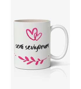 Seni Seviyorum Baskılı Kupa Bardak Baskılı Kahve Kupa Bardak