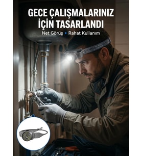 Yüksek Parlaklıklı Led Kafa Feneri Gece Çalışmaları İçin Yüksek Parlaklıklı