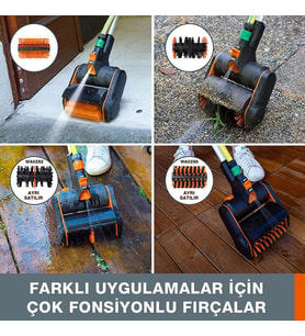 WORX WG441E 20Volt 4.0Ah. Li-ion Tek Akülü 165MM Profesyonel Çok Amaçlı Şarjlı Zemin Fırçası
