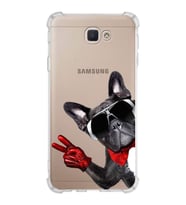 PrintiFy Samsung Galaxy J7 Prime Uyumlu Köpek 2 Baskılı Şeffaf Köşe Korumalı Antişok Kılıf
