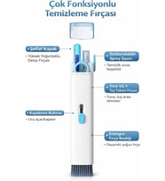 Çok Fonksiyonlu Klavye Temizleme Seti, Bilgisayar Telefon Ekran Temizleyici Fırça Seti, Spreyli Hassas Temizlik Kiti, Kulaklık Klavye Temizleme Aparatı 4 in 1