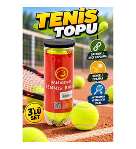 3’lü Tenis Topu Seti – Dayanıklı Keçe Kaplama ve Dengeli Zıplama
