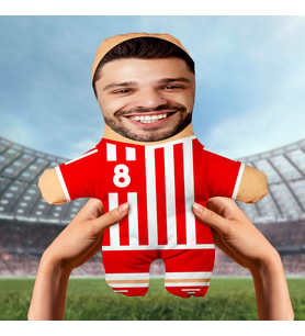 Motto Gift Kişiye Özel Fotoğraflı Kırmızı Beyaz Taraftar Peluş Oyuncak 531007