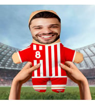 Motto Gift Kişiye Özel Fotoğraflı Kırmızı Beyaz Taraftar Peluş Oyuncak 531007