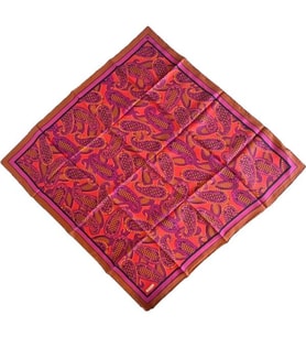 Armine Tivil İpek Eşarp 9208-06 Turuncu Karışık Desen