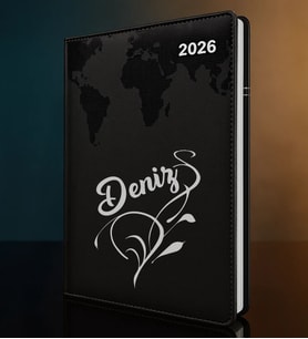 BK Gift Kişiye Özel İsimli Termo Sert Kapak 2026 Siyah Ajanda -5, Öğretmenler Günü Hediyesi, Yeni İş Hediyesi