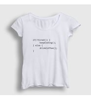 Presmono Kadın Beyaz If Not Tired Developer Yazılımcı T-Shirt 334909tt (Beyaz)