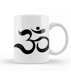 Om Ohm Aum Symbol Spiritual Yoga Kupa Bardak Porselen