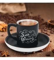 BK Gift Kişiye Özel İsimli Siyah Renk Türk Kahvesi Fincanı-6, Arkadaşa Hediye, Sevgiliye Hediye, Yıl Dönümü Hediyesi