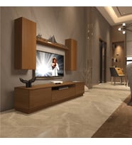 Decoraktiv Trio 5DS Mdf Tv Ünitesi Tv Sehpası - Naturel Ceviz