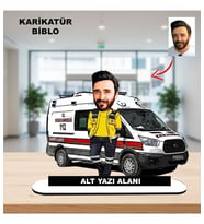 KİŞİYE ÖZEL KARİKATÜR AMBULANS, ATT TASARIMLI ERKEK BİBLO