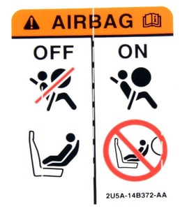 2U5A-14B372-AA Airbag Sticker Etiket 4 CM 4 Adet