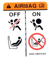 2U5A-14B372-AA Airbag Sticker Etiket 4 CM 4 Adet
