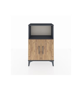 Arges Komodin 2 Raflı 2 Kapaklı 60x30x96 Antrasit-Çam