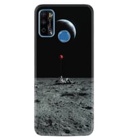 Infınıx Hot 9 Kılıf Silikon Desen Özel Seri Astronoot Red Baloon 1608