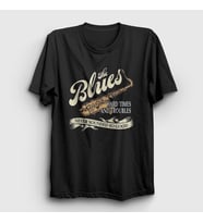 Presmono Unisex Siyah Hard Times Müzik Blues T-Shirt 532028tt