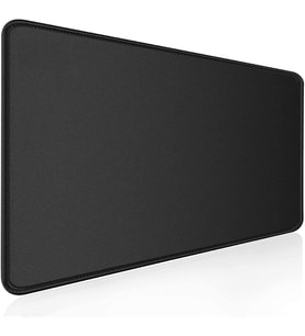 Klasse Classic Mouse Pad, Dikişli Kenar, Kaymaz Taban, Büyük Boy Pürüzsüz Yüzey, Baskısız Ofis Tipi Masa Koruyucu, Ergonomik Mouse Ped (90x40 cm - XX Large, Siyah)