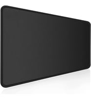 Klasse Classic Mouse Pad, Dikişli Kenar, Kaymaz Taban, Büyük Boy Pürüzsüz Yüzey, Baskısız Ofis Tipi Masa Koruyucu, Ergonomik Mouse Ped (90x40 cm - XX Large, Siyah)