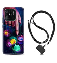 Xiaomi Redmi Note 7 8 9 Pro 10 2022 10 Pro 10S Kılıf Boyun Askılı Silikon Finger planet 1740