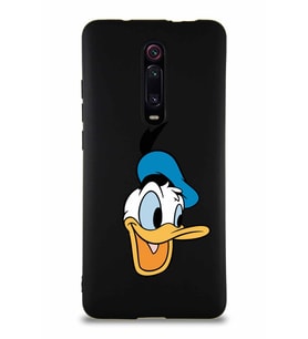 Xiaomi Redmi K20 Soft Premier Kapak Donald Duck-A Tasarımlı Silikon Kılıf - Siyah (Şeffaf)