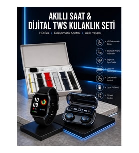Mey İthalat® Yeni Model Akıllı Saat ve Kulaklık Kampanyası Nabızz Ölçer Bluetooth Bağlantılı Uzun Pi