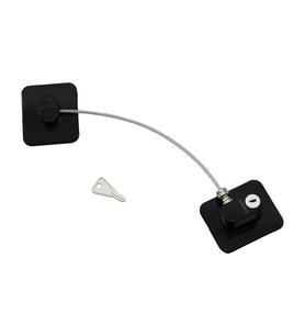 SİYAH PLAKA   HALATLI  EMNİYET KİLİT  5X6CM YAPIŞKANLI MONTAJ=2PCS PLAKA   HALAT=18.8CM (4767)