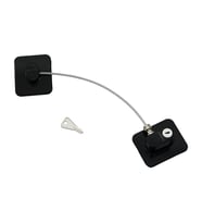 SİYAH PLAKA   HALATLI  EMNİYET KİLİT  5X6CM YAPIŞKANLI MONTAJ=2PCS PLAKA   HALAT=18.8CM (4767)