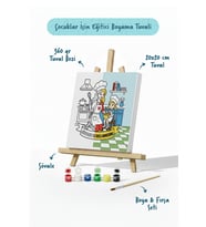 Dünyanın En Tatlı Annesine Temalı Eğitici Boyama Tuvali Şövaleli Boya Seti 20x20 cm