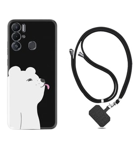 Tecno Pova Neo Kılıf Silikon Boyun Askılı İpli Desenli Silikon Panda Sevimli 1738