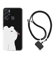 Tecno Pova Neo Kılıf Silikon Boyun Askılı İpli Desenli Silikon Panda Sevimli 1738