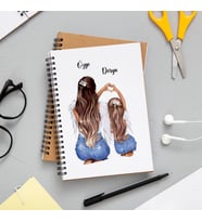 Anne - Kız Baskılı Defter Kişiye Özel