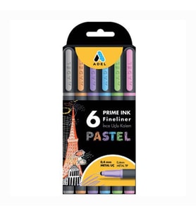 Fineliner 6 Lı Pastel İnce Uçlu Kalem Prime Ink 6 Renk 1 Paket (Karışık)