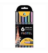 Fineliner 6 Lı Pastel İnce Uçlu Kalem Prime Ink 6 Renk 1 Paket (Karışık)