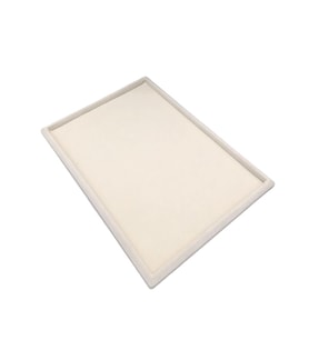 Yerli Üretim Süet Kumaş Krem Renk 34/24 cm Takı Servis Sunum Tablası