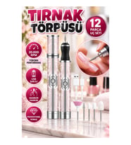 12 Parça Uçlu Elektrikli Tırnak Törpüsü – 20.000 RPM USB Şarjlı