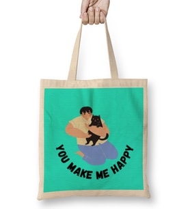 Cat Lover Gifts Ideas You Make Me Happy Cat Lover Gifts Bez Çanta Uzun Saplı