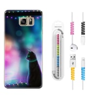 Samsung S7 Edge S20 Fe Plus Ultra S21 S22 Kılıf Kablo Koruma Spiral Silikon Window Cat 1787