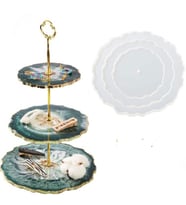 Tahtakale Toptancı Epoksi Silikon Cupcake Standı Kalıp Yuvarlak 3 Lü Kek Standı (Çok Renkli-Renksız)