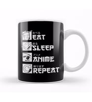 Eat Sleep Anime Repeat Funny Japanese Manga Tee 01 Kupa Bardak Porselen
