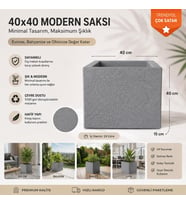KUBİK - BETON GÖRÜNÜMLÜ DEKORATİF SAKSI