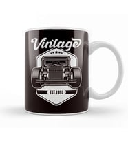 Vintage Classic Old Hot Rod Cars Automobile Muscle Garage Kupa Bardak Porselen