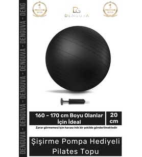 Profesyonel Seri Dayanıklı Mini Gymball 20cm Siyah Pilates Topu Şişirme Pompa