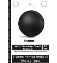 Profesyonel Seri Dayanıklı Mini Gymball 20cm Siyah Pilates Topu Şişirme Pompa