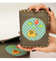 Fil Figürlü Küçük Cüzdan Etnik Bohem Retro Style - Yesil (Yeşil)