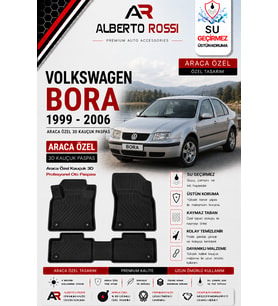 VOLKSWAGEN BORA 1999 - 2006 Araca Özel Kauçuk 3D Profesyonel Oto Paspası