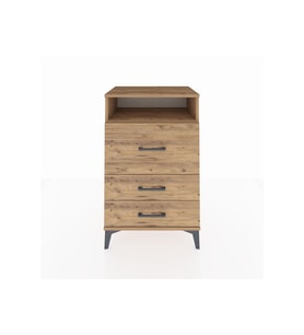 Hyperion Komodin Tek Raflı 3 Çekmeceli 60x44x96 Çam-Çam