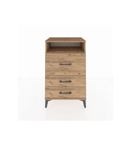 Hyperion Komodin Tek Raflı 3 Çekmeceli 60x44x96 Çam-Çam