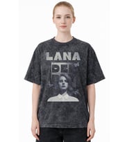 Lana Del Rey Şarkıcı Baskılı Unisex Oversize Eskitme Yıkamalı Tişört